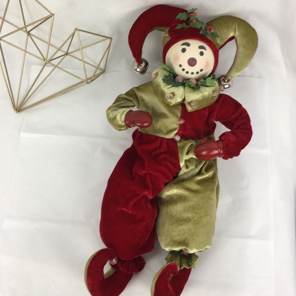 Jolly Green & Red Velvet Holiday Elf - Picture 6 of 7